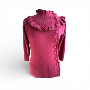 Vintage Y2K dELiA*s Ruffled Turtleneck Sweater